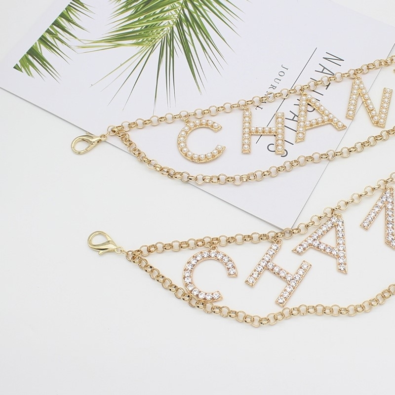 

Women's dress decorative metal waist chain fashion versatile gold belt