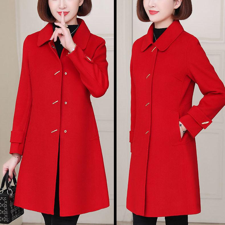 

Women' Wool & Blends Women 2021 Autumn Winter Fashion Coat Female Double-faced Cashmere Vintage Elegant Jacket Ladies Casual Outerwear A310, Faguohong
