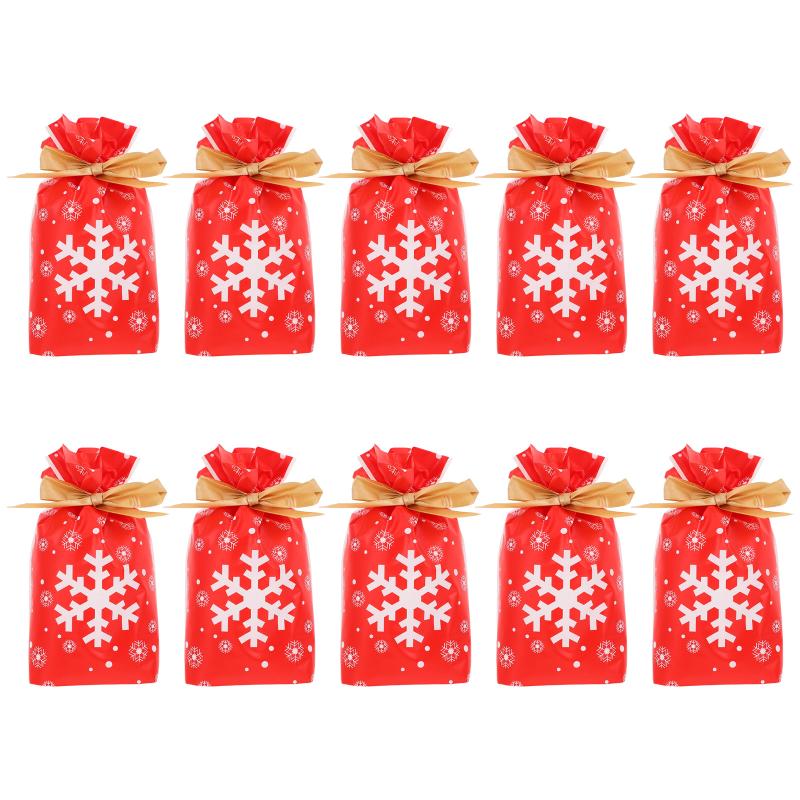 

Christmas Decorations 10PCS Practical Drawstring Pouch Wrapping Xmas Gift Candy Bag
