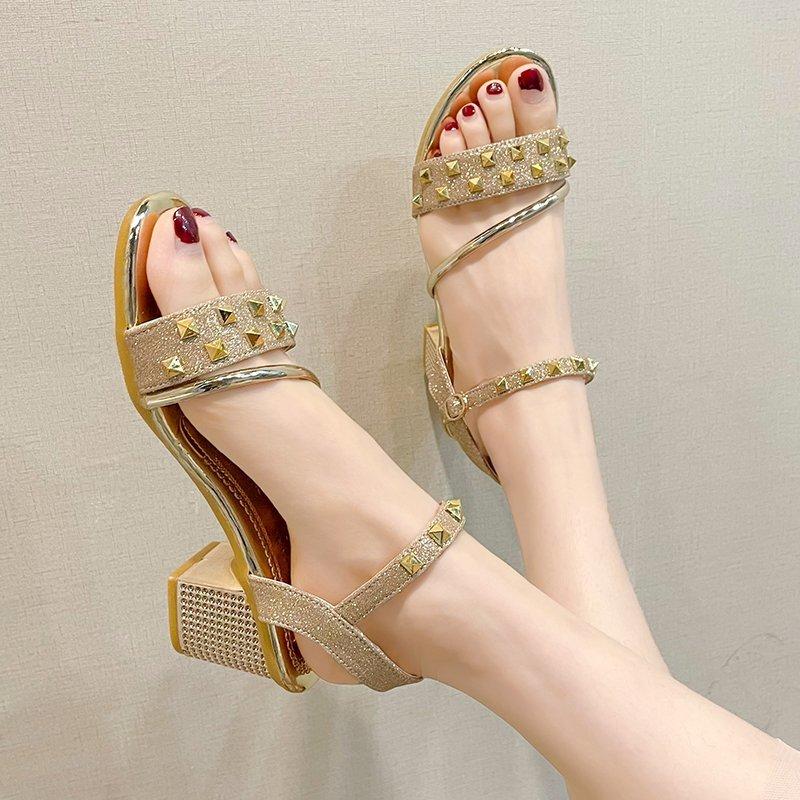 

Platform Sandals Ladies Shoes 2021 Summer Elegant High Heel Office Party B1838, Black