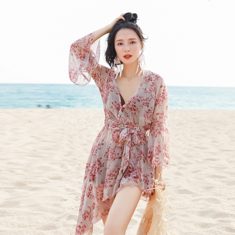 Piece Bikini Split Body Three Slim Swimsuit with Small Fresh and Fragrant Style-image-674103262