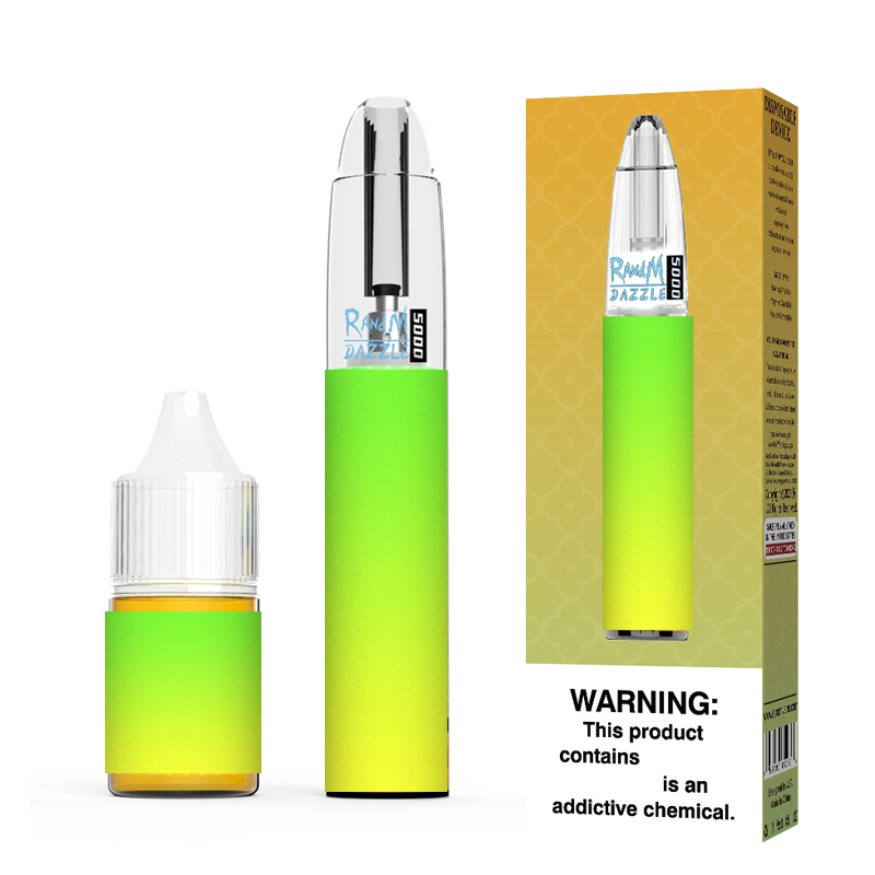 

RandM Dazzle 5000 Puffs Disposable Vape Device E cigarettes Kit 6% 10ml Pod Recharge Battery VS Puff Bar PUffbar
