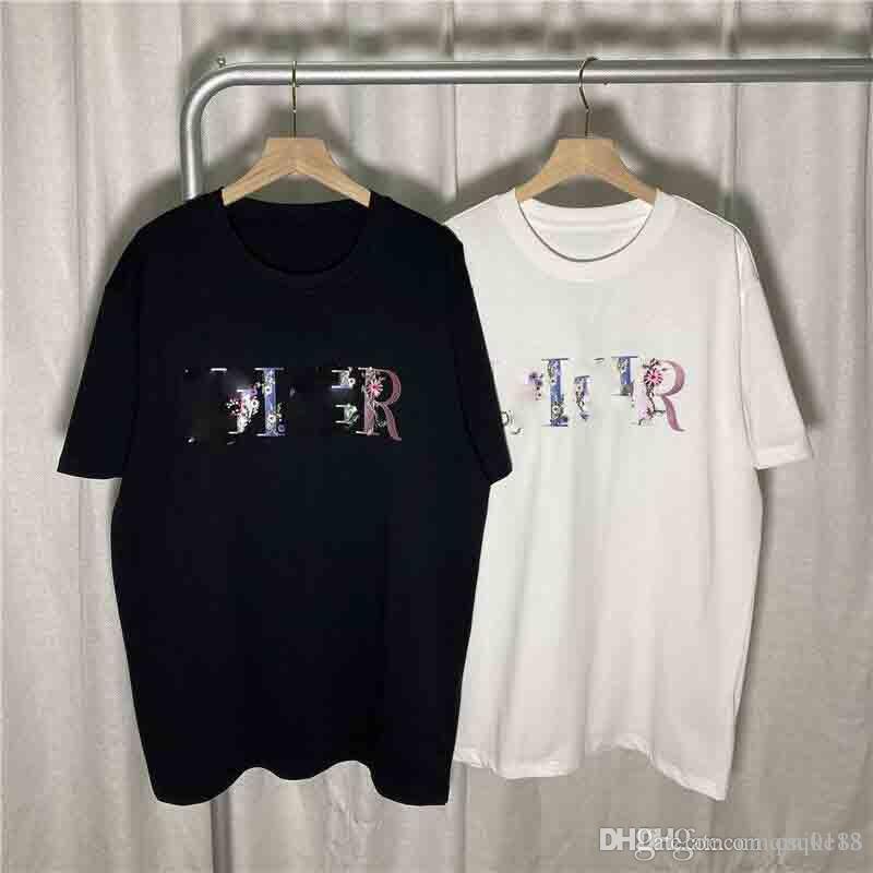 

leisure T n shirt letter printing classic fashion womens mens short sleevesMen's T-shirts kk, White;black