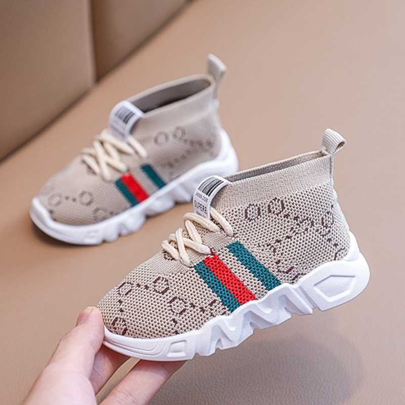 

Fashion Knited Children'S Sneakers Kids Shoes Children Casual Unisex Breathable Spring Autumn Boys Girls Sport Shoes G1025, Khaki