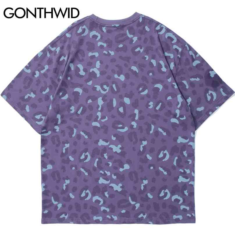 

Tees Shirts Streetwear Leopard Polka Dot Print Short Sleeve Tshirts Summer Hip Hop Harajuku Casual Tops 210602, White