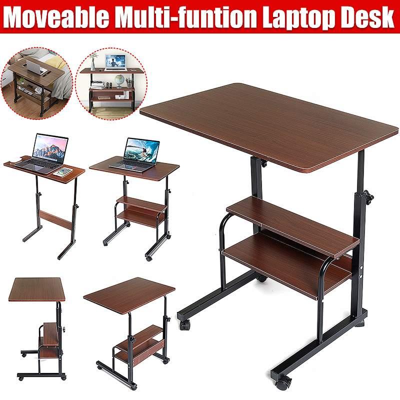 

Multifunctional Movable Bedside Laptop Desk Wooden Brushed Oak Computer Table Study Stand Cables & Connectors