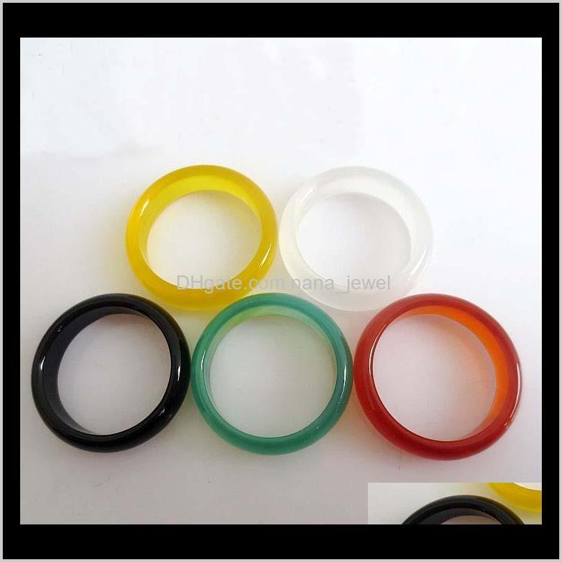 

Jade 5Mm Agate Finger Ring For Women Men Fashion Jewelry Wholesale 00 Nxz33 Y6Rka, Silver