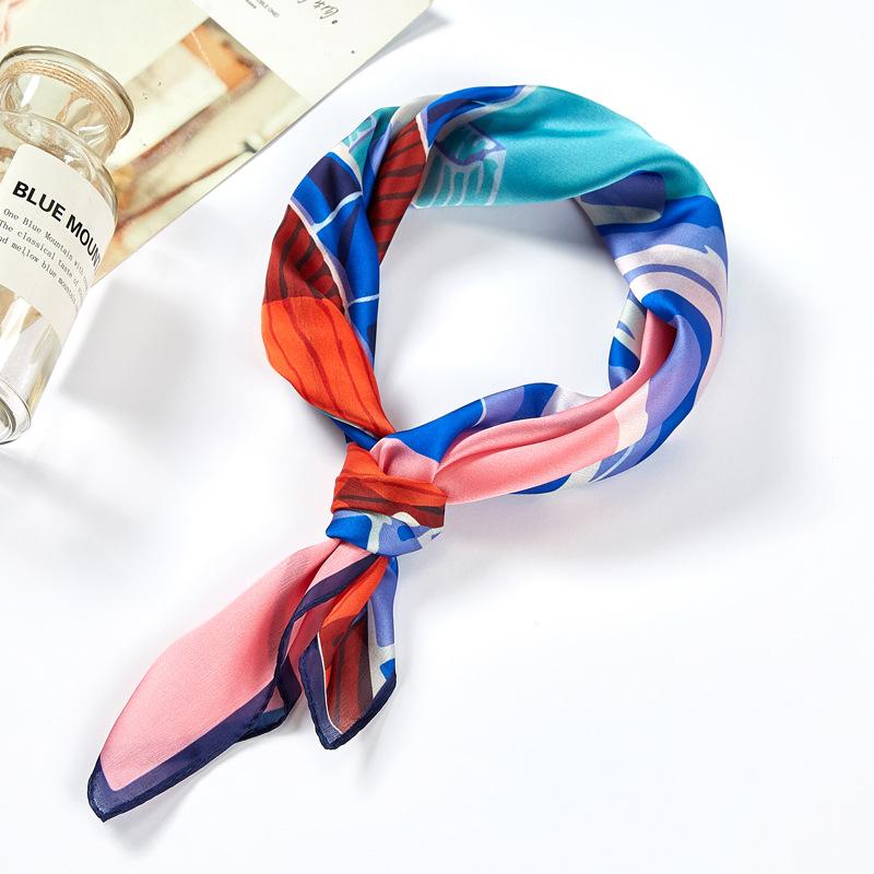 

Scarves Satin Small Square Scarf Decorated Women's Silk In Spring And Summer