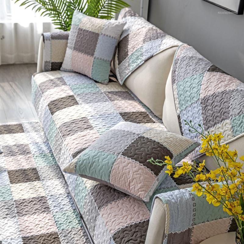 

Chair Covers Cotton Sofa Cushion Four Seasons Universal Fabric Leather Slip Nordic Three-seat Cover Towel Living Room