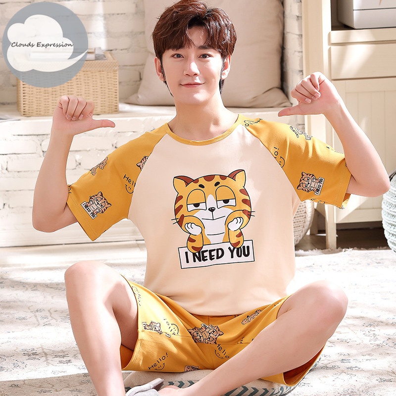 

2021Summer brand Knitted Pajamas Set Women Pyjamas Sleepwear loungewear Pijama Mujer Homewear 3XL Couple Night suits Home Fashion, Black;red