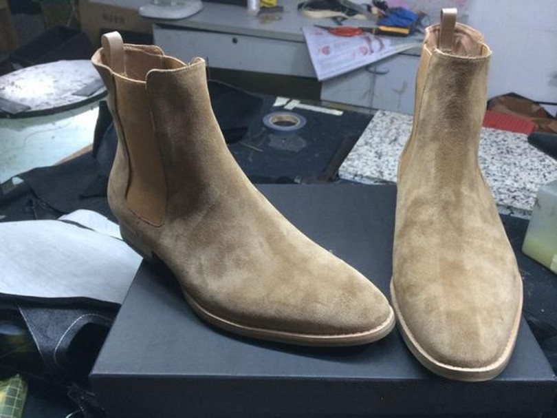 

Classic Wyatt Ankle Boots Western Style Black Leather Motorcylcle Boots Men Gentlemen Shoes Fall Winter