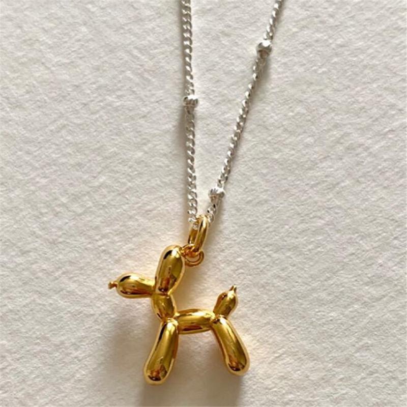 

Pendant Necklaces Korean Style Stereoscopic Cartoon Pattern Little Dog Necklace Clavicle Gold Creative Temperament Women Jewelry, Silver