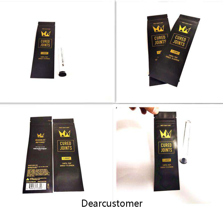 

West Coast Cure Prerolls Packaging 1PCS CURED JOINTS BAG PLASTIC Mylar TUBE Pre-rolled Joint Tube mylar