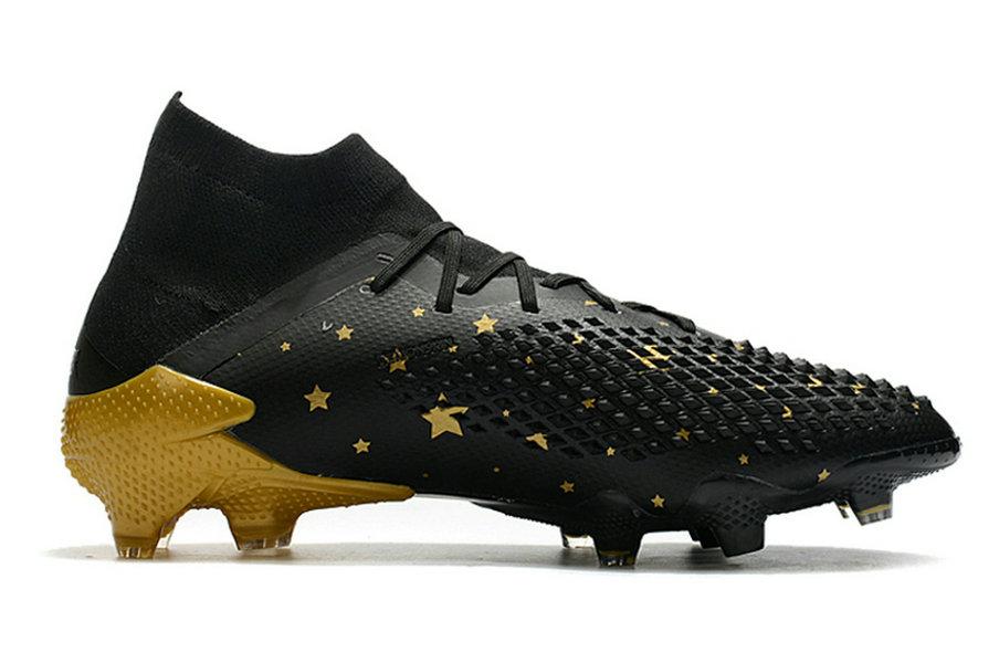 

2021 boots Predator Mutator 20.1 FG men soccer shoes Knitted high top shoelace waterproof layer thorns rose white, black and gold color nail sport men football shoe
