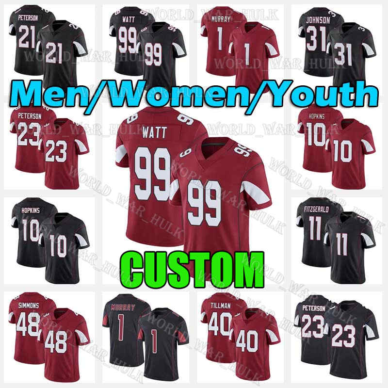 

99 J.J. Watt Jersey Kyler Murray DeAndre Hopkins Larry Fitzgerald Custom Arizona Cardinals Isaiah Simmons Patrick Peterson Tillman, Custom men (hongque)