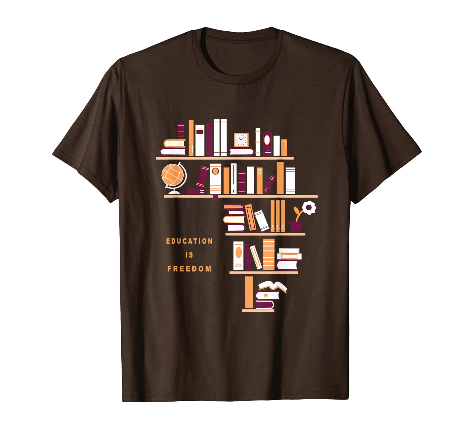 

africa education is om library book t-shirt t-shirt, White;black