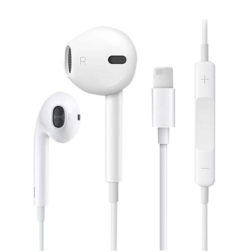 

Original earphones for iphone 7 8 X 11 12 13 pro max stereo bass wired headphones in ear earbuds with mic headset With packaging, White