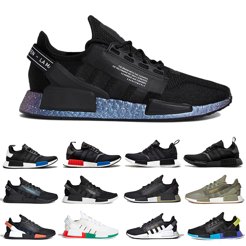 

2022 NMD R1 V2 mens running shoes Black Speckled Triple Black Red and Blue Paris Munich Mexico City Japanese White Green women trainers metallic gold sports sneakers, Item#33