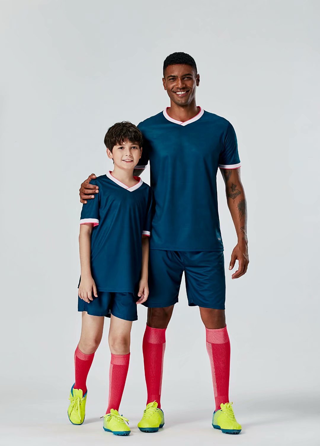

#072 Football uniform men+kids soccer Jersey printing team custom track and field sports short-sleeved shirt, Black;yellow