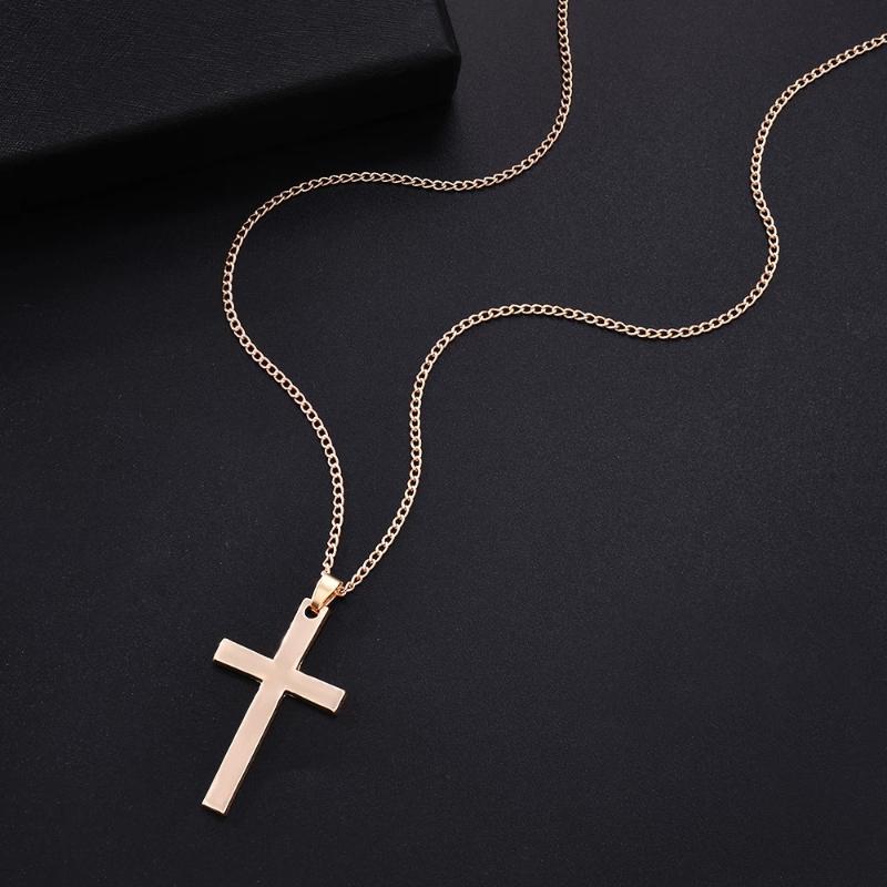 

Pendant Necklaces Fashion Female Jesus Cold Color Cross Necklace Jewelry For Men Women Simple Punk Christmas Gift