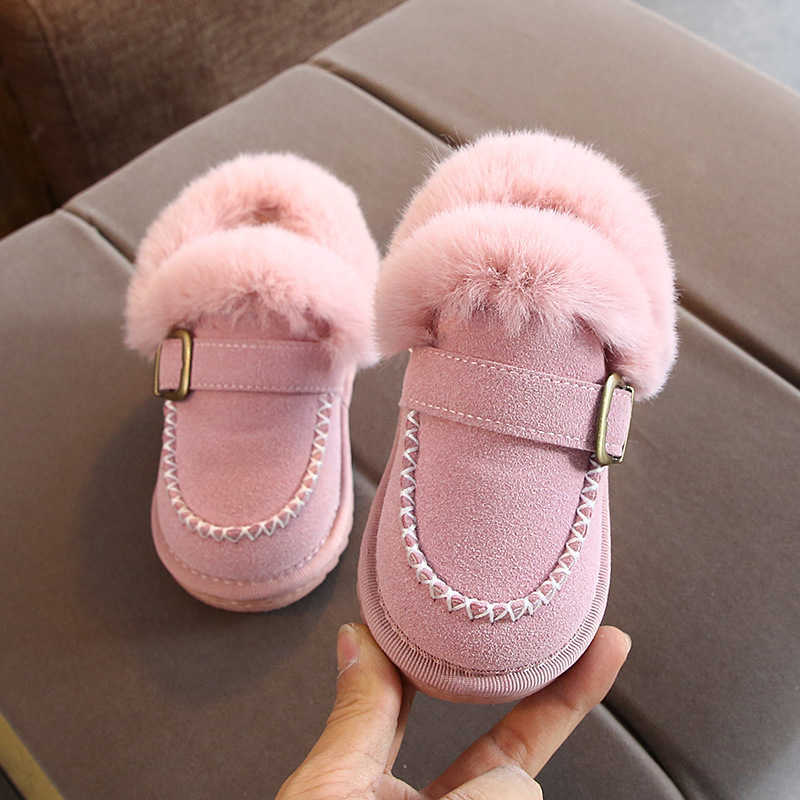 

Toddler Girl Fashion Hairy Suede Boots Female Winter Warm 2020 Ankle Boots For Baby Kids Shoe For Children 1 2 3 4 5 6 Years Old H0828, Pink