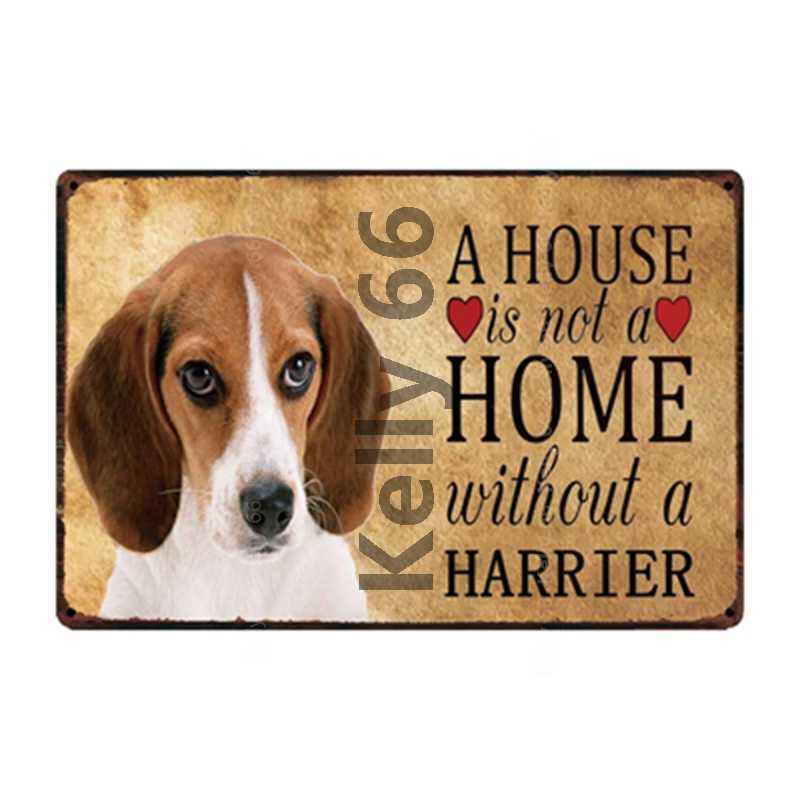 

Pets Warning Dogs Rules Better With A Harrier Hound Metal Sign Home Decor Bar Wall Art Painting 20*30 CM Size DG-43