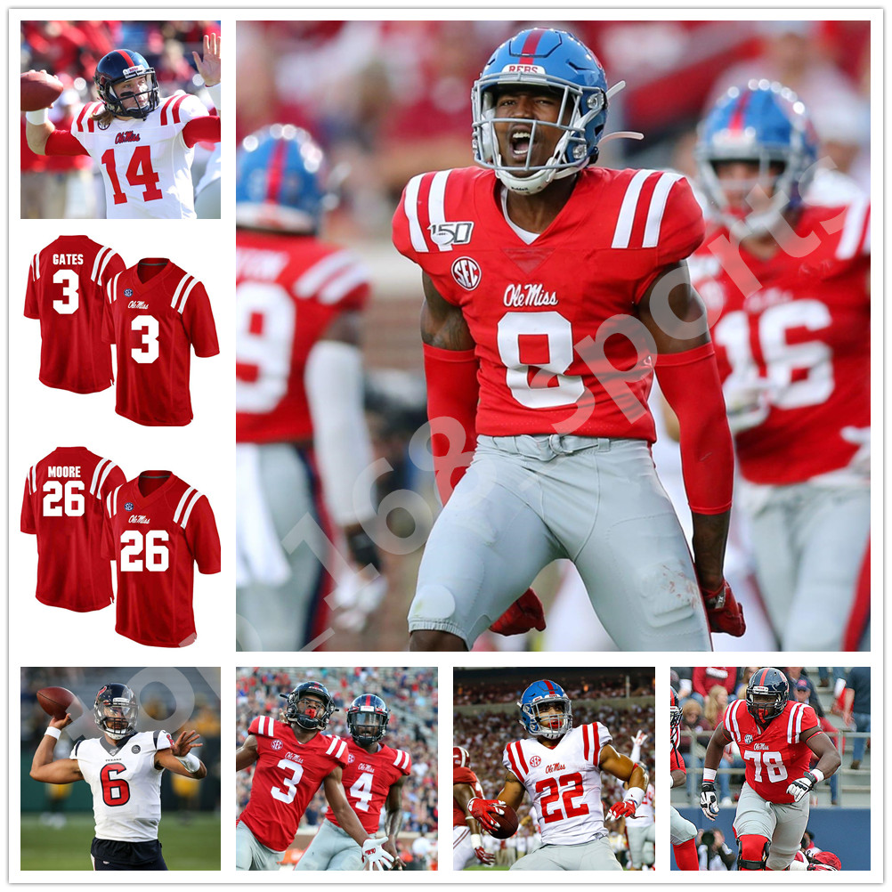 

Ole Miss Rebels Jersey Dexter McCluster Brandon Bolden Patrick Willis Michael Oher AJ Brown College Football Jerseys Custom Stitched, As pic