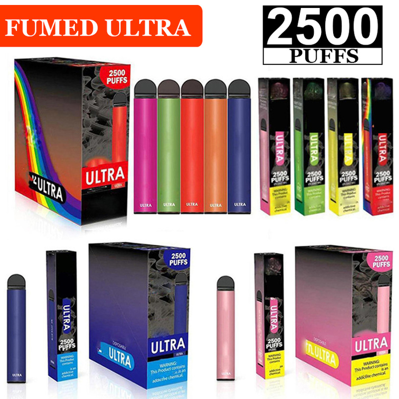 

Fumed Extra ULTRA Disposable Cigarette Vape Stick 850mAh Battery 1500 2500 Puffs Large Pods Cartridges Vapors Device e Cigs Vaporizers