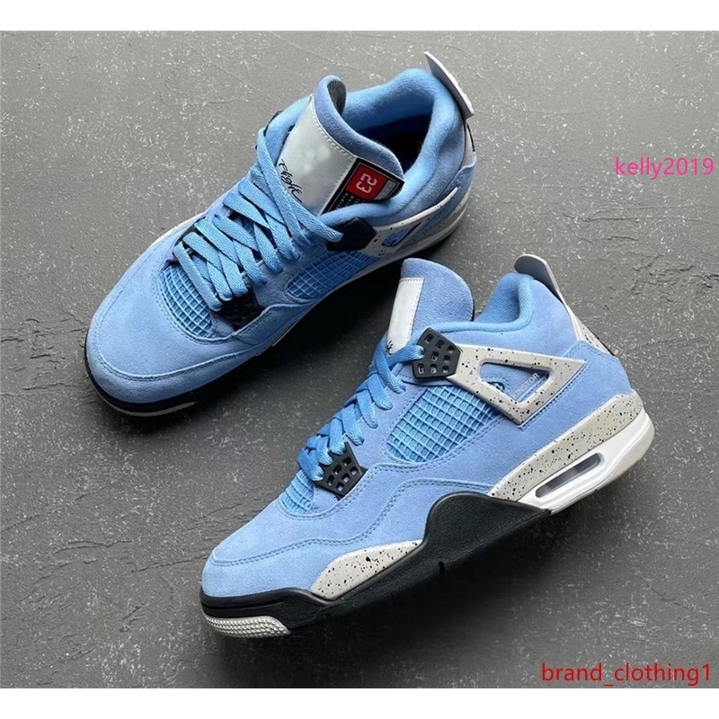 

2021 Newest 4 SE University Blue Tech Grey 4S White Black Genuine Suede Man Woman Outdoor Shoes Sports Sneakers With Box
