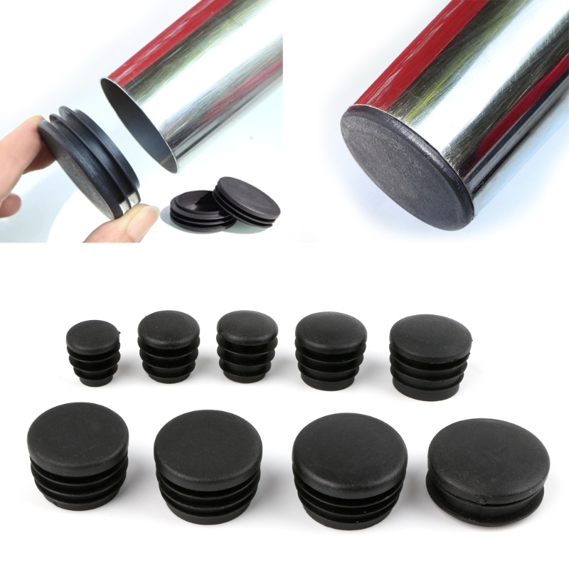Ootdty 10-piece Black Plastic Furniture Leg Plug Blanking End Cap Bung For Round Tube-image-691591084