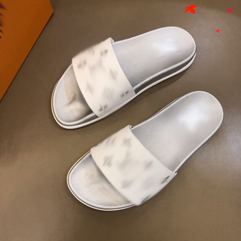 

2021 Slipper Designer Slide Summer sandals Fashion Men Beach Indoor Flat Flip Flops Leather luxurys Shoes mens Slippers with box Size 39-45 -H121, White