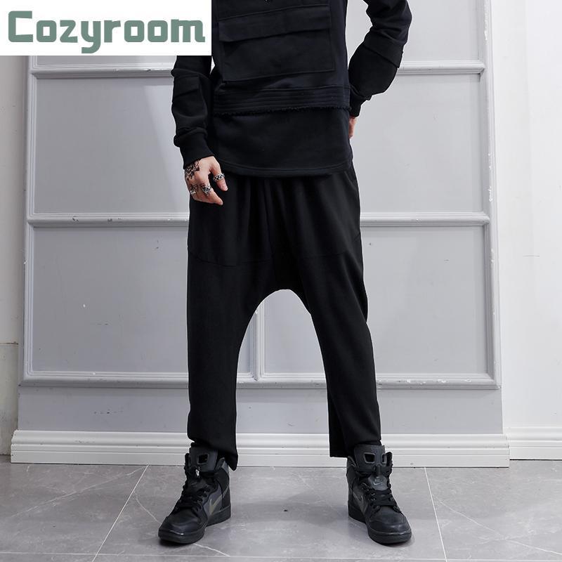 

Sweatpants Men Japanese Loose Feet Big Crotch Pants Harem Spring And Summer Trendy Men' Stretch Sports Black Casual Trousers