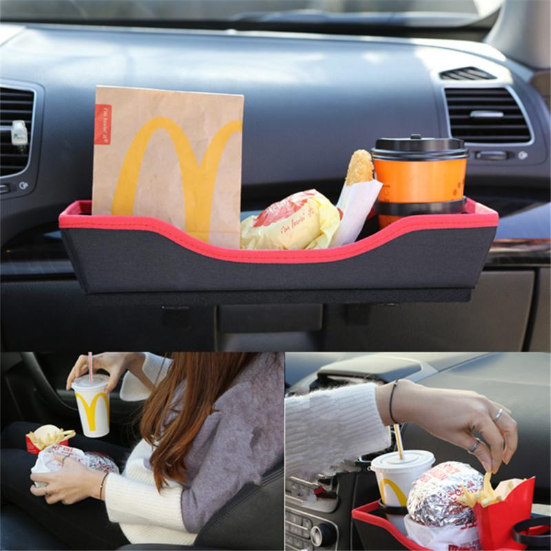 

Car Organizer Cup Holder Table For Drink Food Tray Desk Stand Mount Seat Back Meal Foldable Cafee