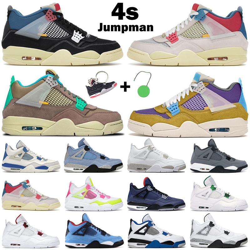 

men women basketball shoes 4s jumpman 4 Desert Moss Taupe Haze University Blue White Oreo Bred Royalty Cool Grey mens trainer sneakers, Black cat