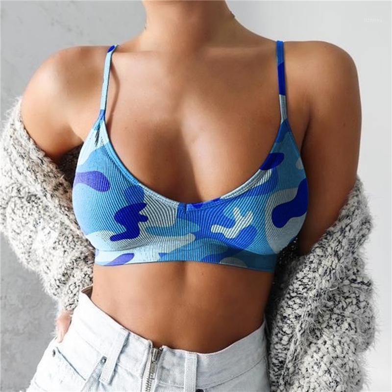 

Summer Sexy Women Camouflage Crop Tops Fashion Halter Strappy Elastic Bra Camisole Tank Bustier Vest Underwear Camisoles & Tanks, Green