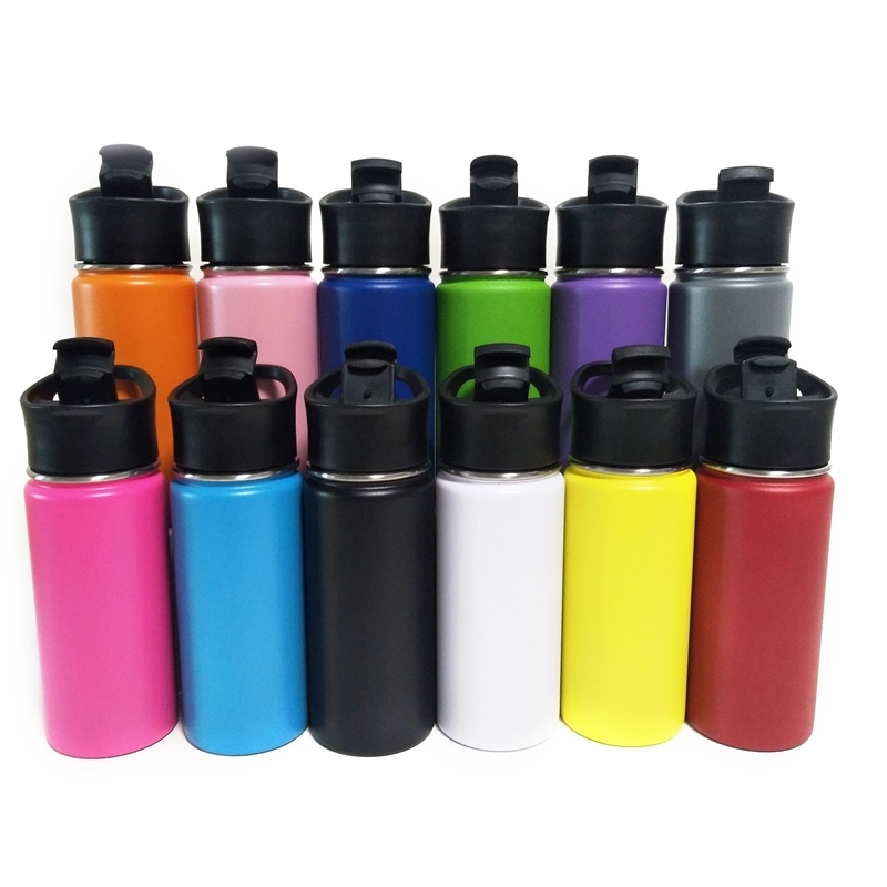 

Straight 16oz space stainless steel thermos mountaineering sports kettle outdoor convenient water cup, White