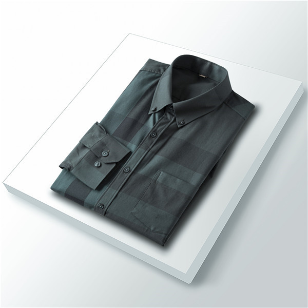 

2022 Spring Lapel Design Shirts Brand Drill Skull Style Business Formal Long Sleeve M- 014, Green