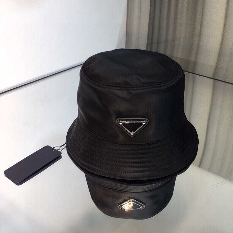 2021 top PAD Fashion Designer Letter Bucket Hat For Mens Womens Foldable Caps dark blue Fisherman Sun Visor s