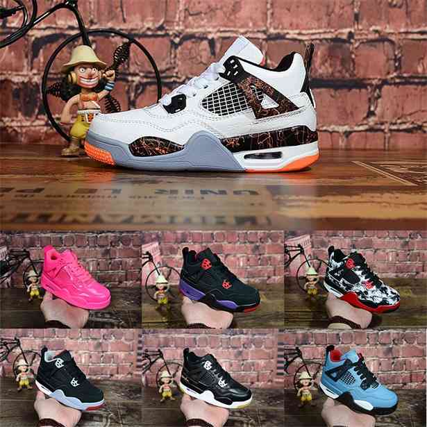 

Childrens 4s Cool Grey Kids Sports Shoes Pink Berry University Blue TATTOO 4 Children Athletic Sneakers Boys Girls Sports Trainers, Color 1