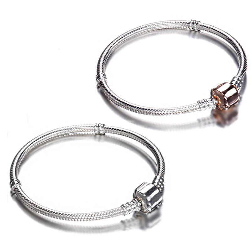 

Free Sent Certificate 925 Sterling Silver Original Charm Bracelet with S925 Logo Women DIY Beads Charms Bracelet Bangle 855 Z2
