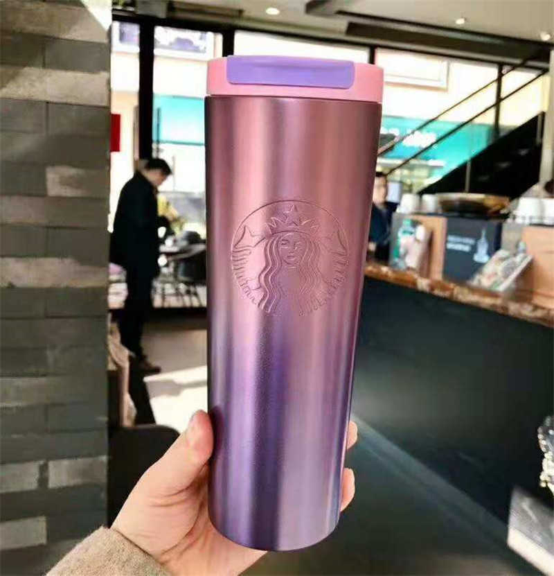 

Stainless Steel Starbucks Coffee Mugs Lavender Thermos Cup Couple Designer Portable Vacuum FlaskENA6, As pic