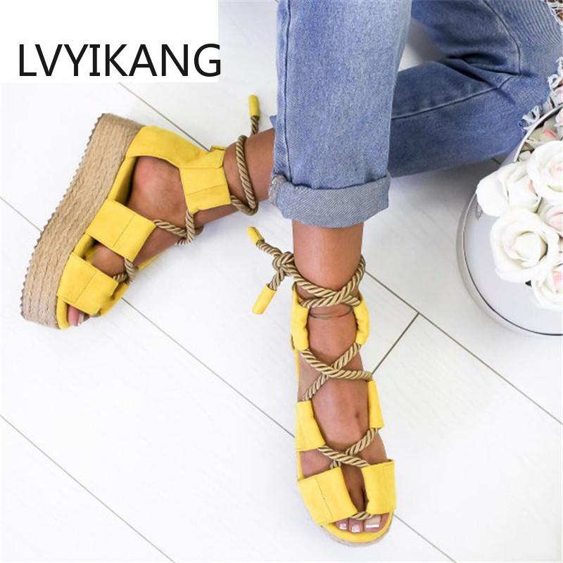

Fashion Summer Women Sandals Female Beach Shoes Wedge High Heel Comfortable Platform Sandalia Feminina 35-43, Black
