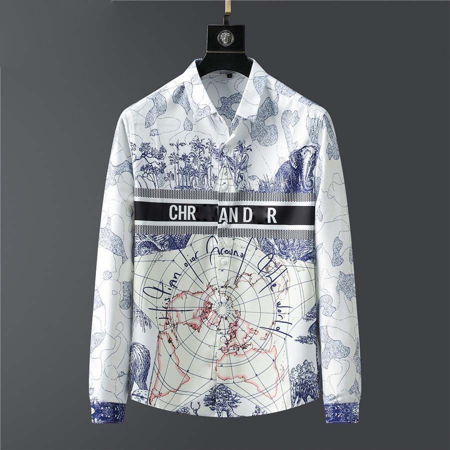 

21SSSS Fashion brand business casual shirt men long-sleeved striped slim-fit social men's luxury top ~3XL, White;black