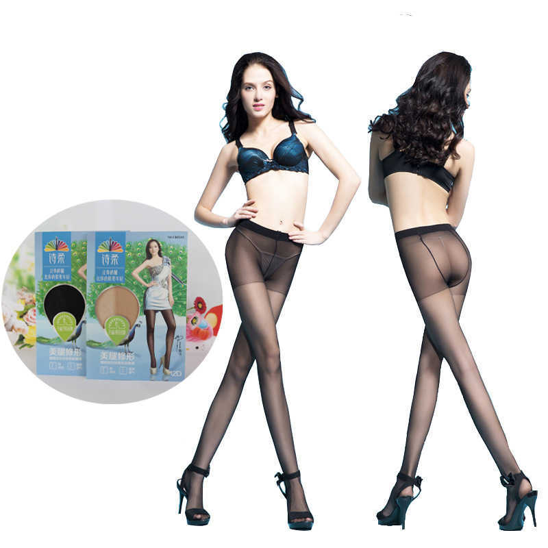 Shirou summer stewardess grey super thin transparent stockings with crotch anti hook silk pantyhose-image-702211876