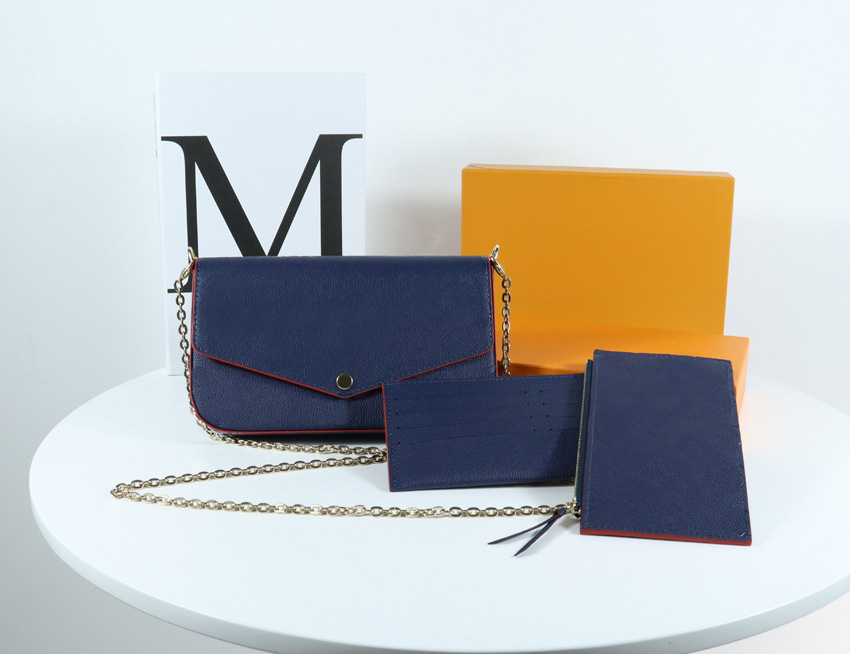 3 pièces Set Femmes Sac à main Luxurys Designers Designers Sacs à bandoulière Mode Multi Pochette Véritable Cuir véritable avec sac à poussière d