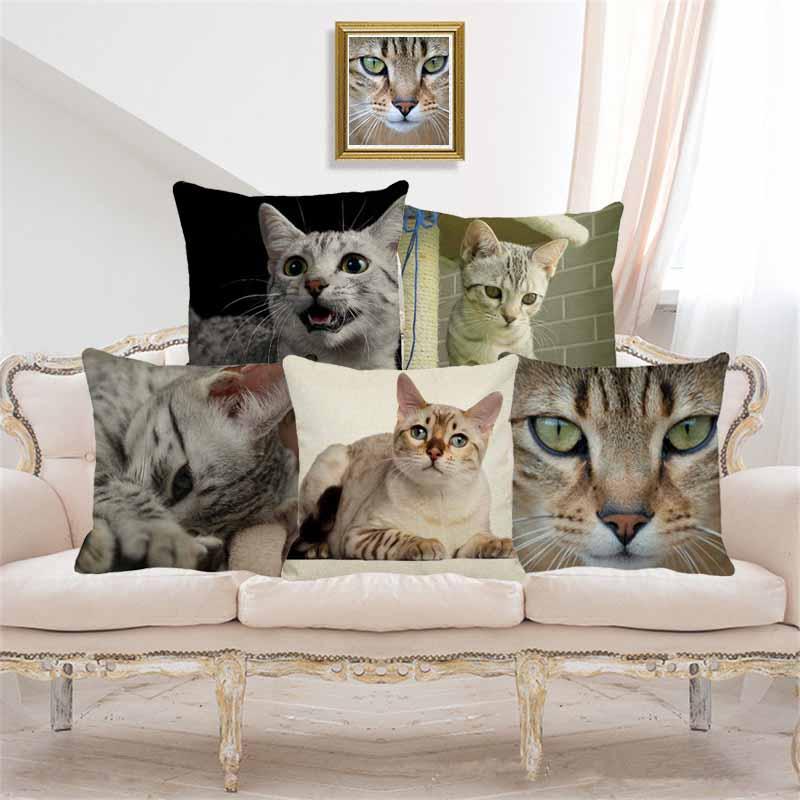 

Pet Cat Cushion Cover Cute Egyptian Decorative Covers For Sofa Throw Pillow Car Chair Decor Case D0039 Cushion/Decorative