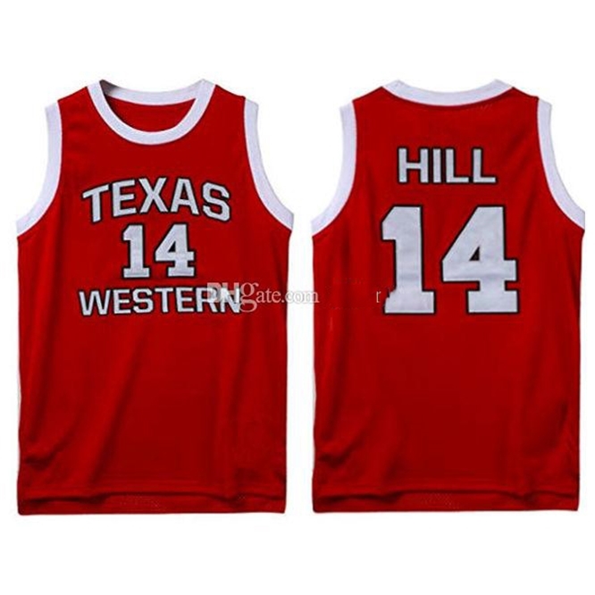 

Glory Road Bobby Joe Hill #14 Texas Western College Red Retro Basketball Jersey Men's Stitched Custom Any Number Name Jerseys, As show
