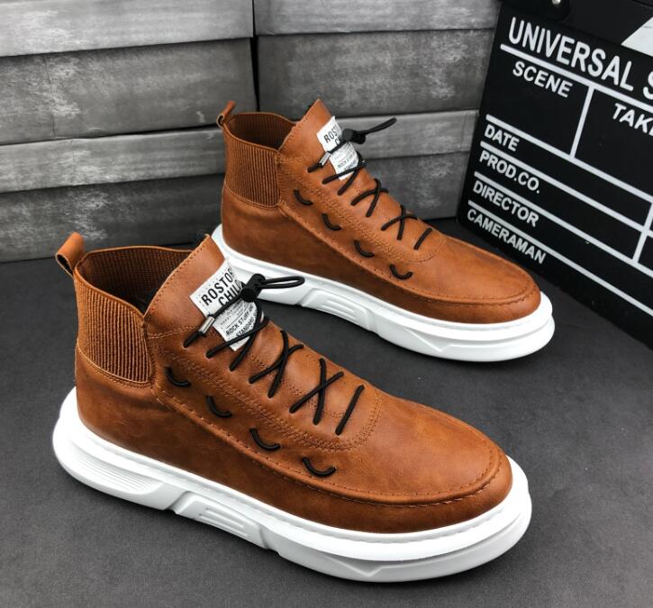

New style high Gang thick soled fashionable sports shoes men's shoes, Brown