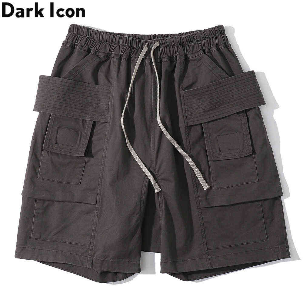 

Side band Plain Street Fashion Men's Shorts Side Big Pockets Shorts for Men 210603, Black