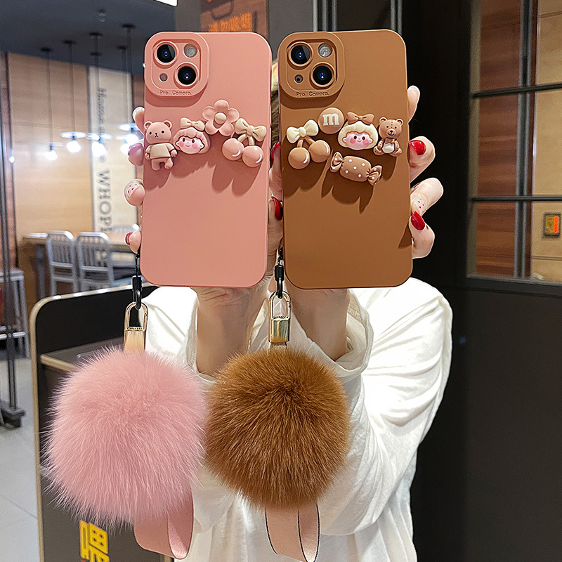 

13 Cell Phone Cases plush autumn and winter new style 13pro silicone anti-fall soft shell, Mix colors
